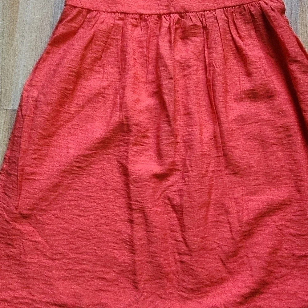 Ann Taylor LOFT strapless summer cocktail dress 4 coral - Picture 3 of 11